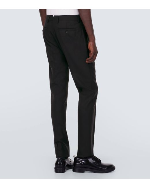 Pantalon slim en laine vierge AMI pour homme en coloris Black