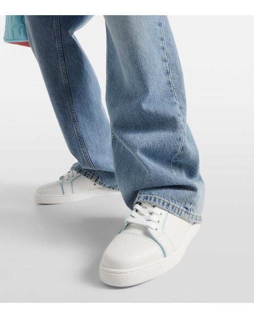 Christian Louboutin White Fun Vieira Brand-embellished Leather Low-top Trainers