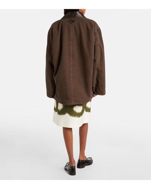 Prada Green Tie-Dye Cotton Canvas Midi Skirt