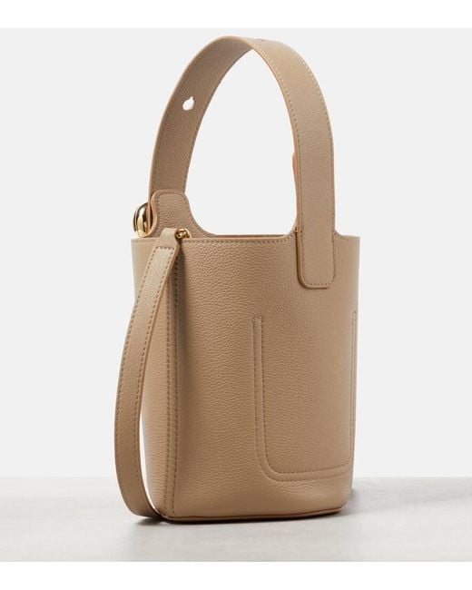 Loewe Natural Pebble Mini Leather Bucket Bag