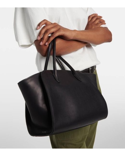 The Row Black Marlo 12 Leather Tote Bag