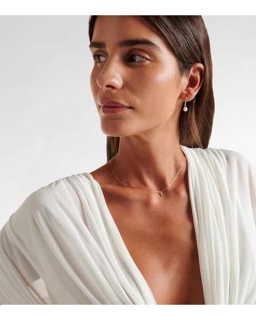Mateo White 14Kt La Barre Necklace With Diamonds