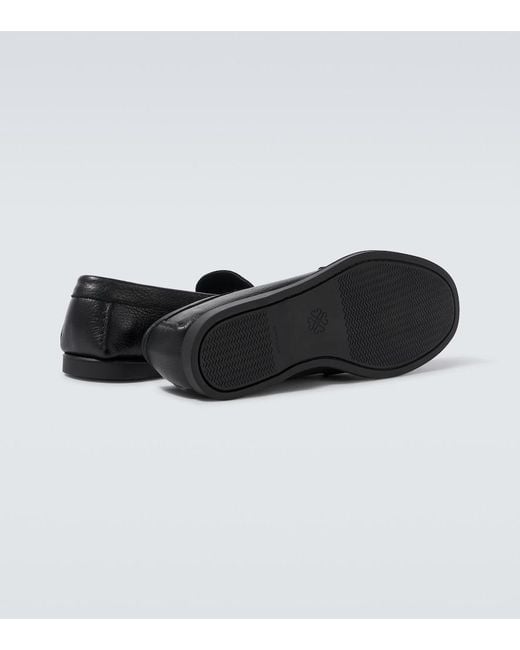 Saman Amel Black City Leather Loafers for men