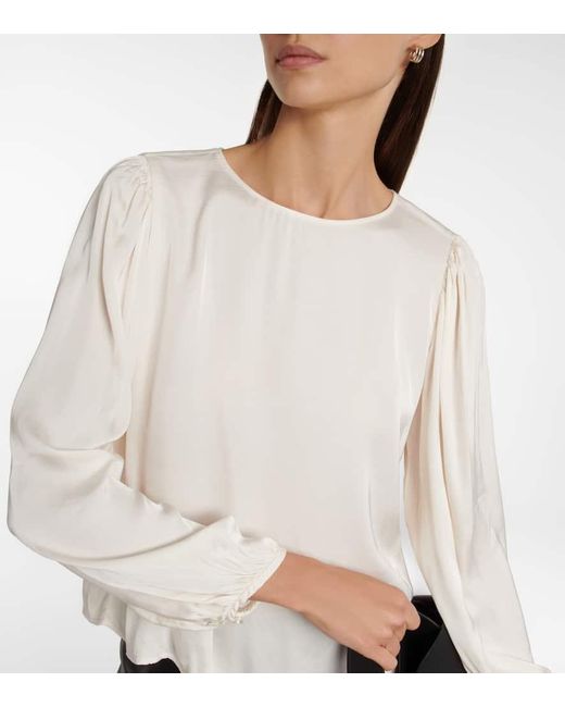 Velvet White Top Leila Aus Satin