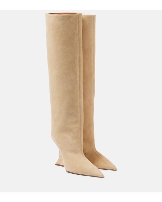 Paris Texas Natural Nina 105 Suede Knee-High Boots
