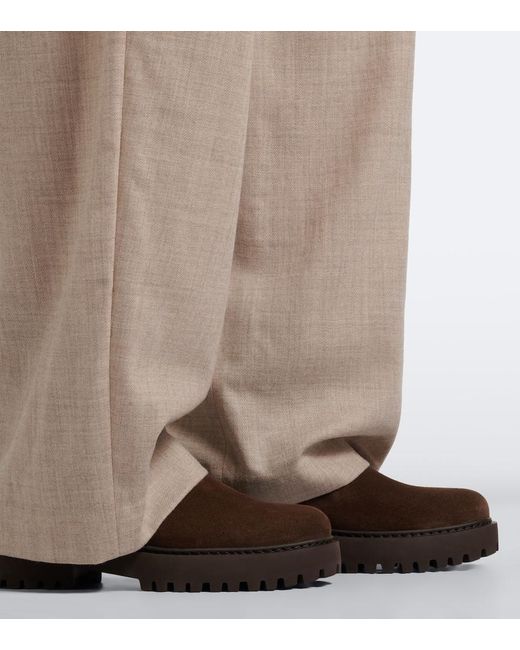 Brunello Cucinelli Brown Monili Suede Chelsea Boots