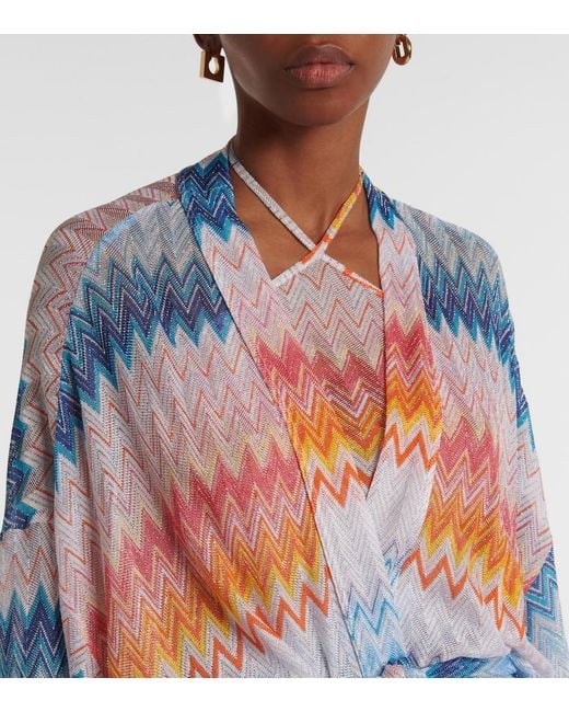 Missoni White Zigzag Lame Beach Cover-Up