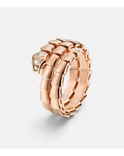 BVLGARI White Ring Serpenti Viper Aus 18Kt Rosegold Mit Diamanten