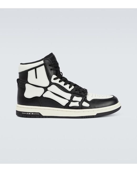 Amiri White Skeleton High-Top Leather Sneakers for men