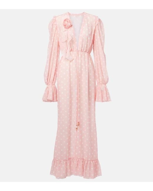 Bananhot Pink Remora Polka-Dot Beach Dress