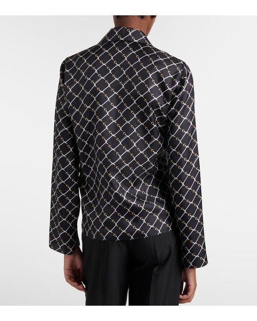Gucci Black Horsebit Silk Twill Shirt
