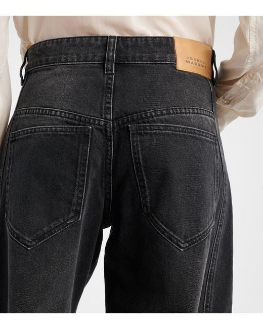Isabel Marant Blue Mid-Rise Barrel Jeans Oriane