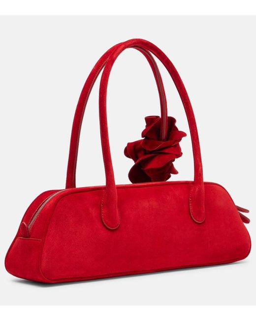 Magda Butrym Red Verzierte Tote Bag Brigitte Aus Veloursleder