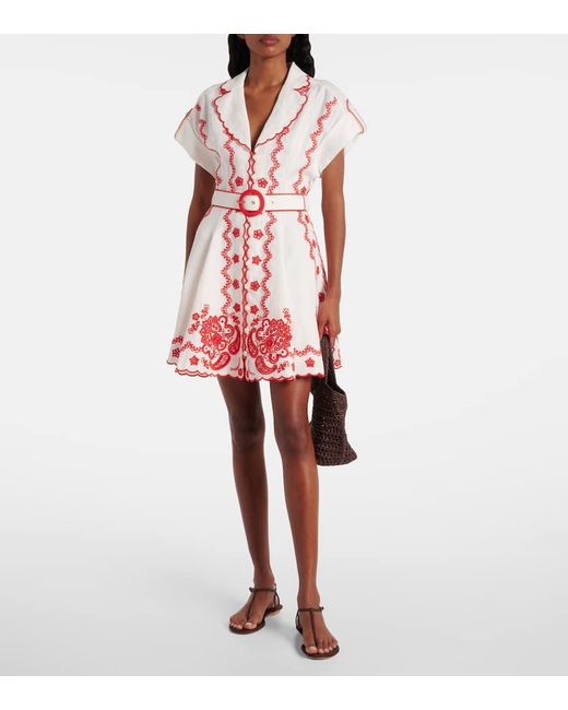 Abito Corto Lucky di Zimmermann in Red
