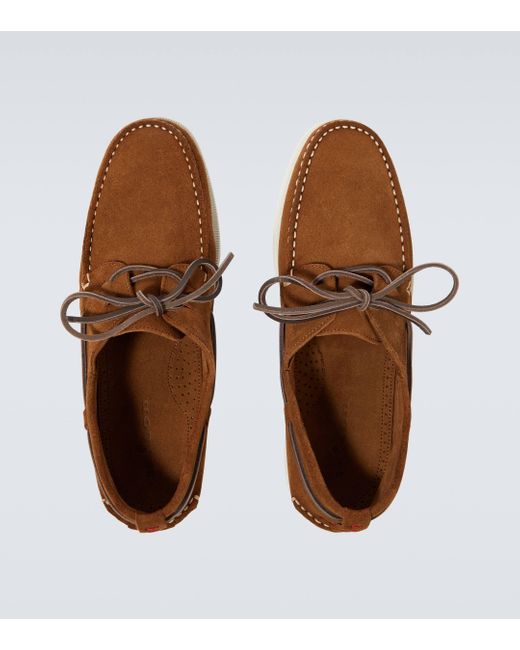 Chaussures bateau en daim Kiton pour homme en coloris Brown