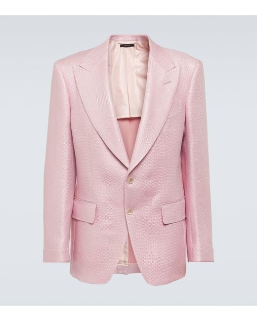 Tom Ford Pink Atticus Silk And Wool Blazer for men