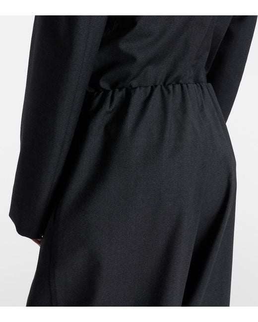 Totême  Black Wool Wide-Leg Pants
