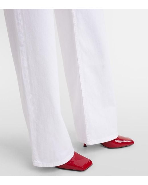 Jeans A Gamba Larga New Baggy di AG Jeans in White
