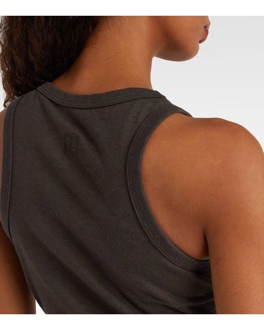 Tank Top De Algodon Y Seda Magda Butrym de color Black