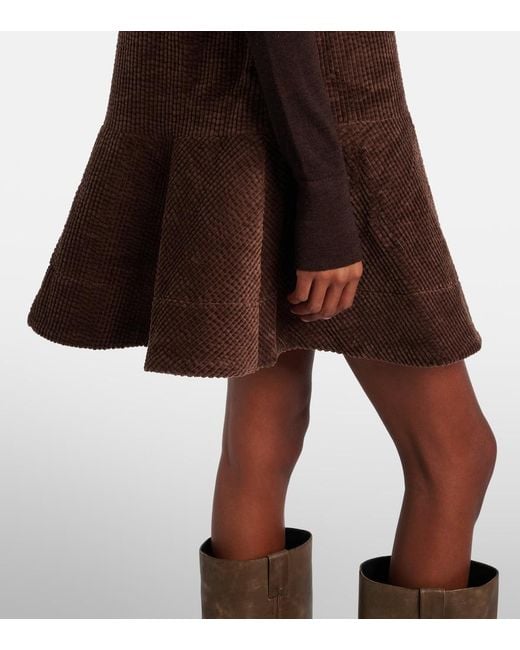 Ganni Brown Cotton Corduroy Minidress