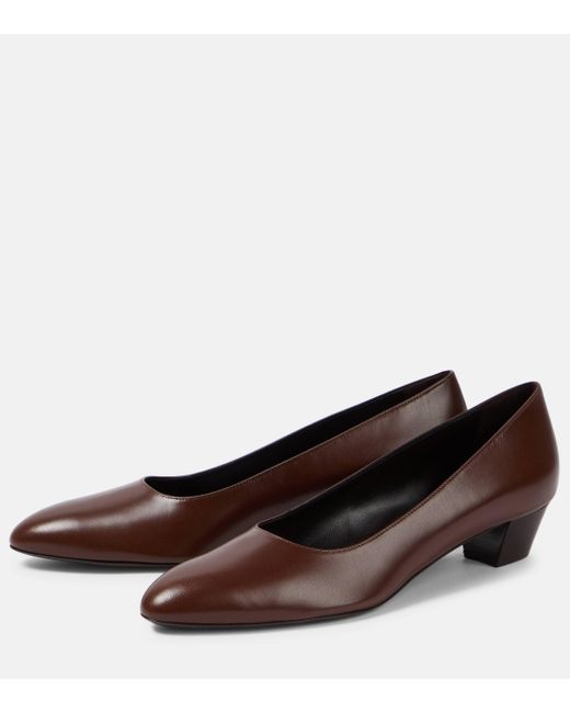 The Row Brown Luisa 35 Leather Pumps