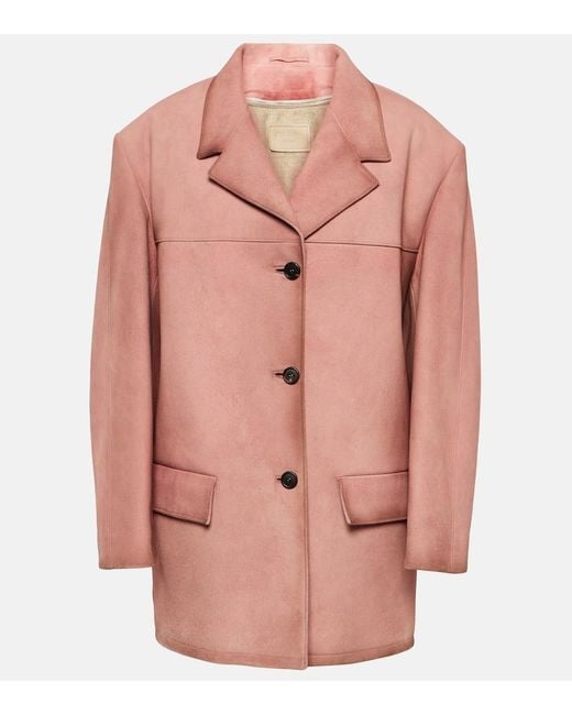 Prada Pink Suede Single-Breasted Jacket