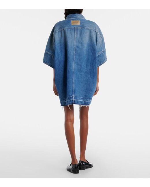 Givenchy Blue Oversized Polo Denim Minidress
