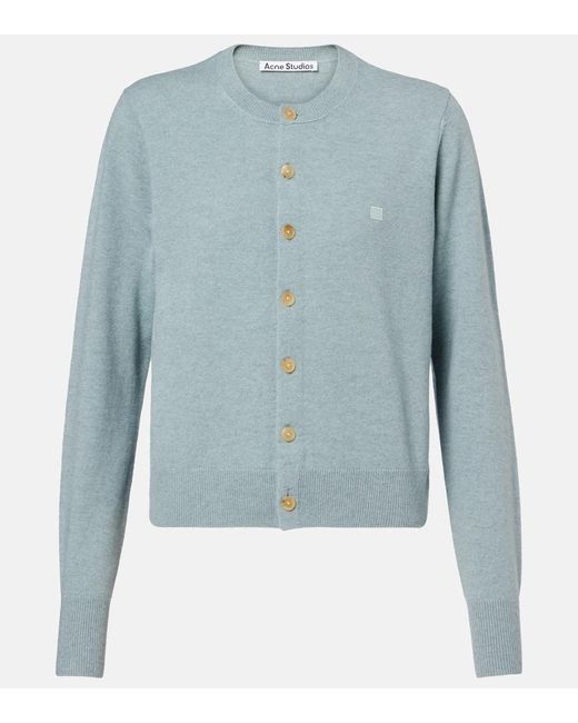Acne Blue Kenny Wool And Yak Cardigan