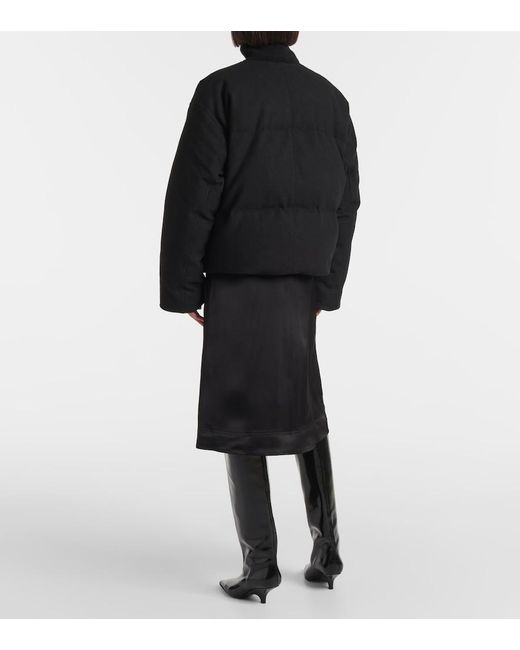 Totême  Black Wool-blend Flannel Down Puffer Jacket