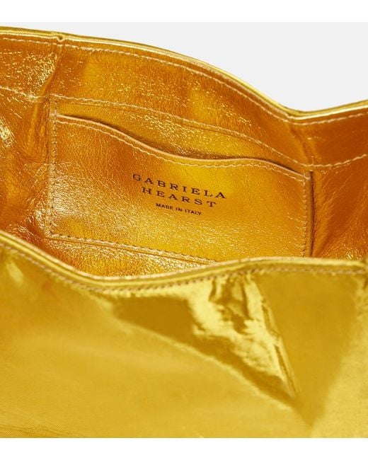Gabriela Hearst Yellow Soft Demi Satin Clutch