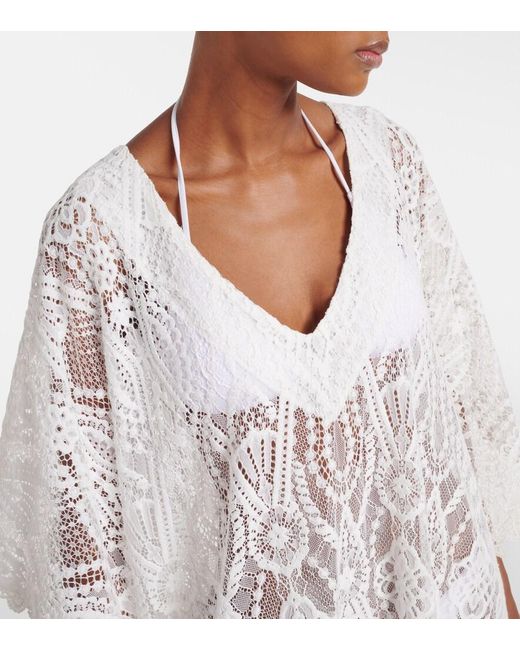 Melissa Odabash White Yasin Cotton-Blend Lace Beach Dress