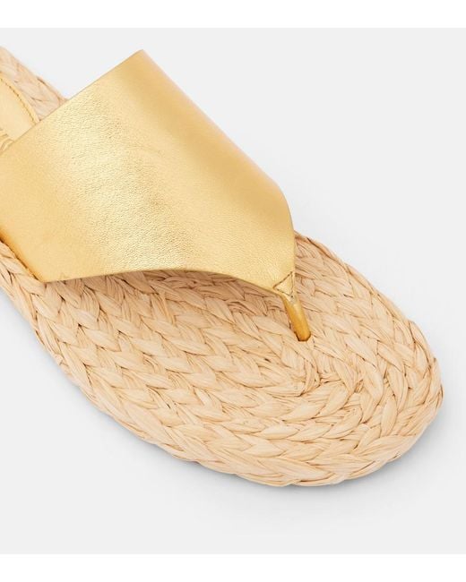 Paris Texas Natural Amalfi Metallic Leather Thong Sandals