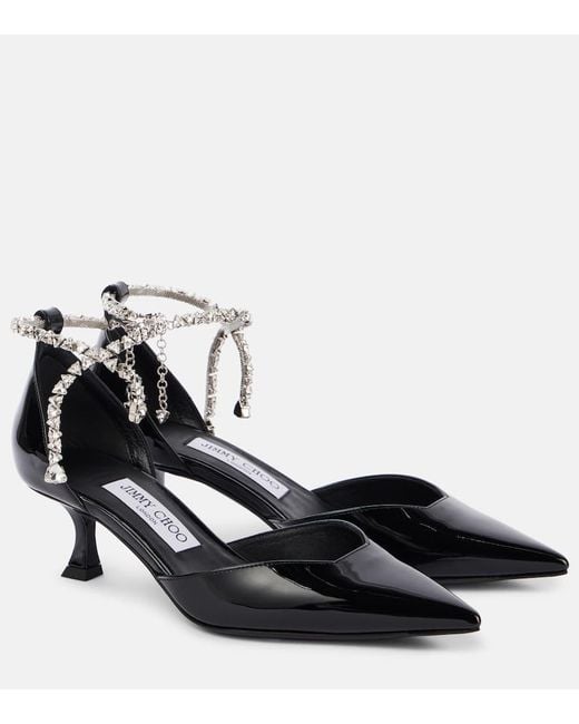 Escarpins Stevie 30 En Cuir Verni A Ornements Jimmy Choo en coloris Black