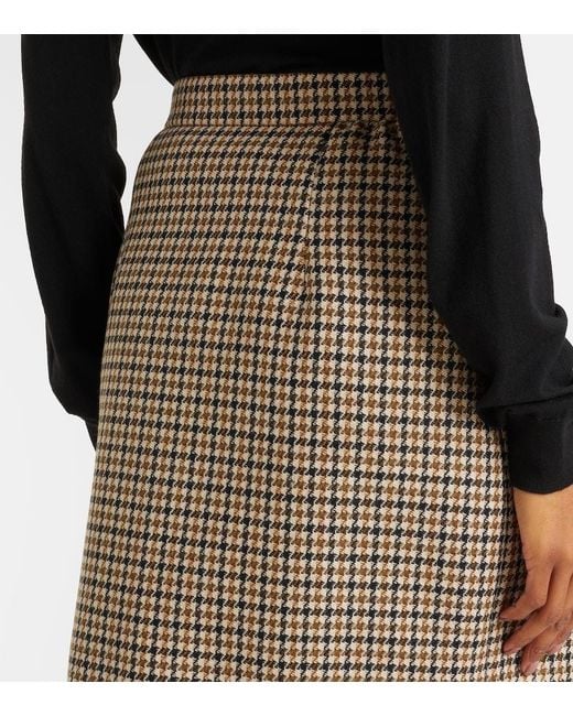 Valentino Natural Houndstooth Virgin Wool Miniskirt