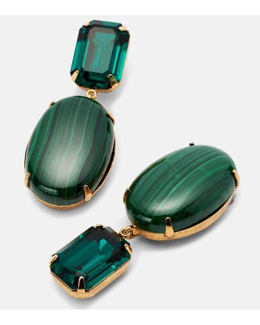 Jennifer Behr Green Xiomara 18Kt-Plated Drop Earrings