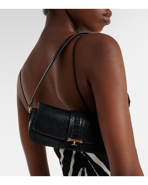 The New Arrivals Ilkyaz Ozel Black Obscura.06 Leather Shoulder Bag