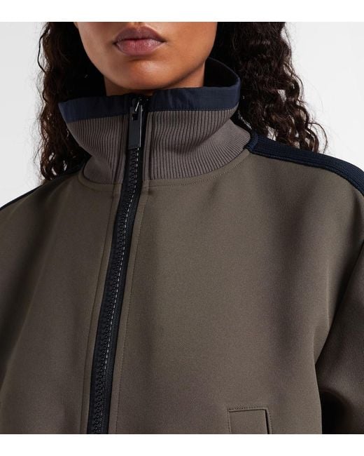 Sacai Green Jacke Aus Matelasse Und Twill