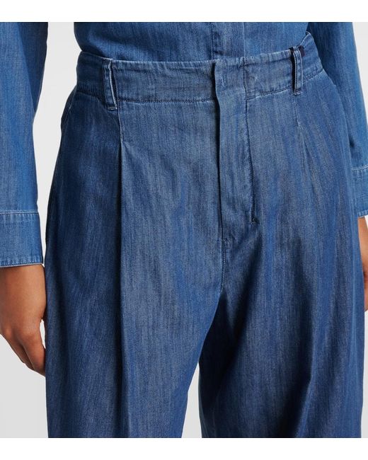 Max Mara Blue Weite Hose Sophie Aus Denim