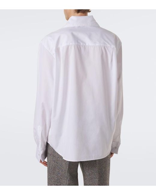 Dries Van Noten White Cotton Poplin Shirt for men
