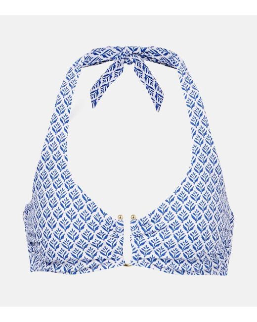 Top De Bikini Cape Cod U-Bar Estampado Heidi Klein de color Blue