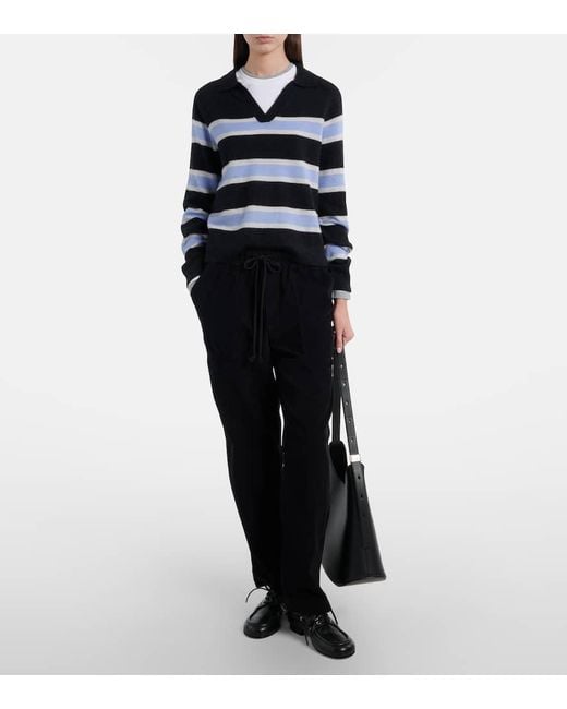 Velvet Black Everlake Striped Polo Sweater
