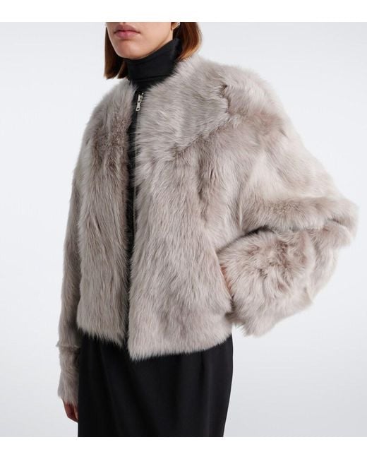 Nour Hammour Gray Dianne Shearling Jacket