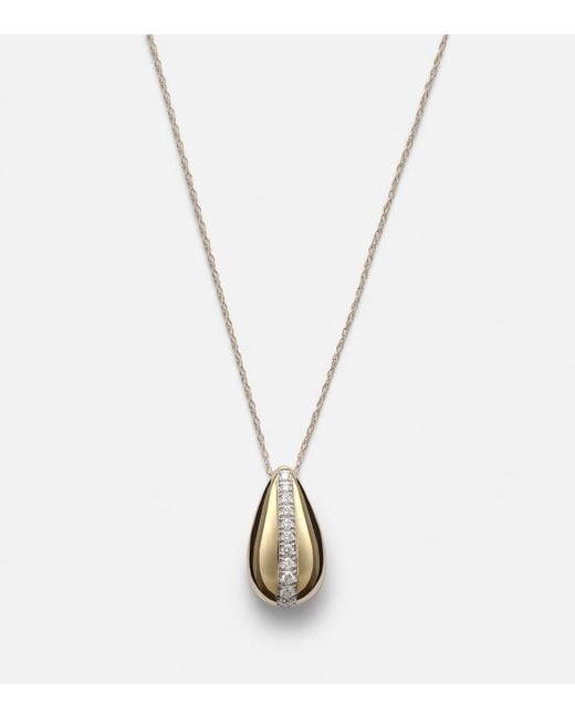 STONE AND STRAND White Pistachio 14Kt Necklace With Diamonds