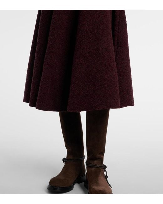 Bottega Veneta Purple Knot Knitted Midi Skirt