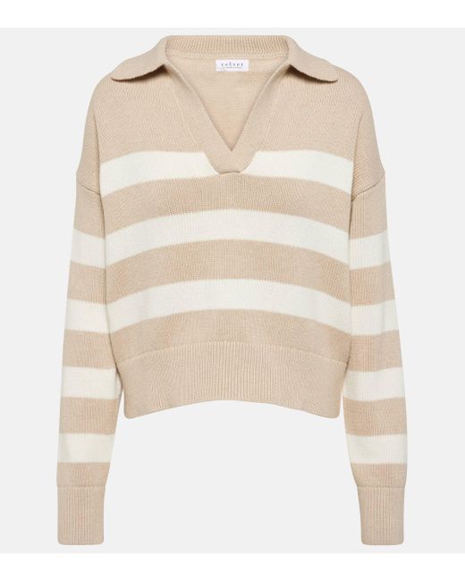 Velvet Natural Lucie Cotton And Cashmere Polo Sweater