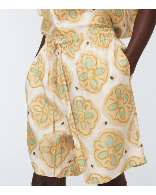 Commas Metallic Printed Silk Shorts for men
