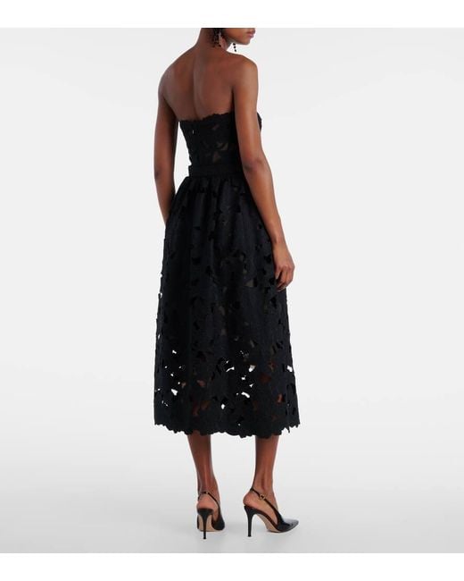 Oscar de la Renta Black Lace Bustier Dress