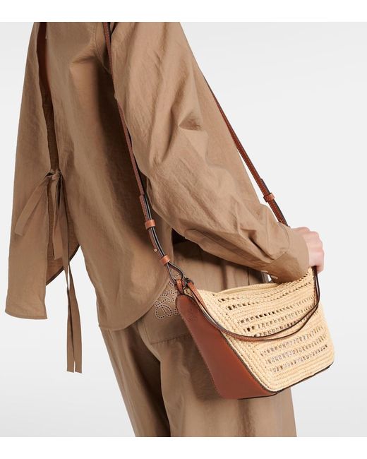 Loewe Metallic Hammock Mini Raffia Shoulder Bag