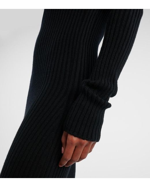 Max Mara Black Wool And Cashmere-Blend Maxi Dress