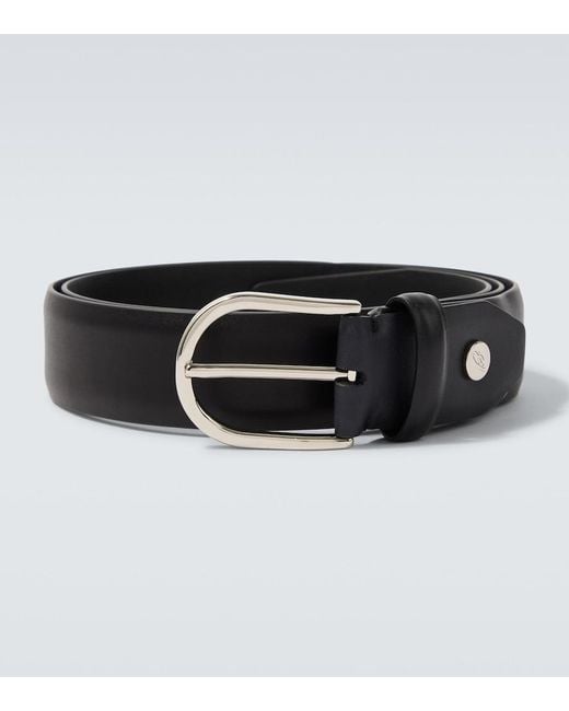 Brioni Black Leather Belt for men